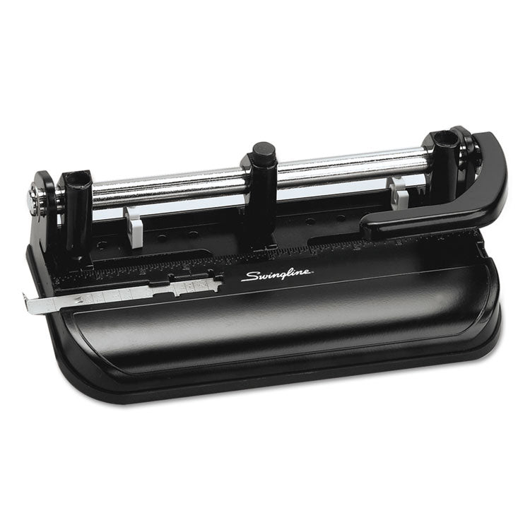 Swingline - 32-Sheet Lever Handle Heavy-Duty Two- to Seven-Hole Punch, 9/32" Holes, Black