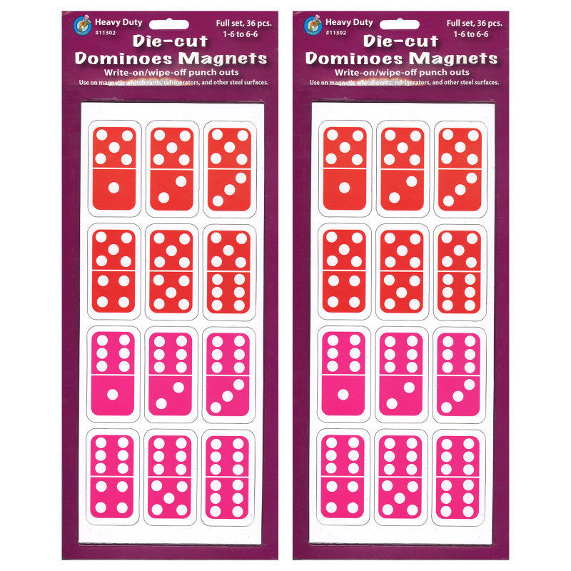 ASHLEY PRODUCTIONS - Die-Cut Magnetic Dominoes, 36 Per Pack, 2 Packs