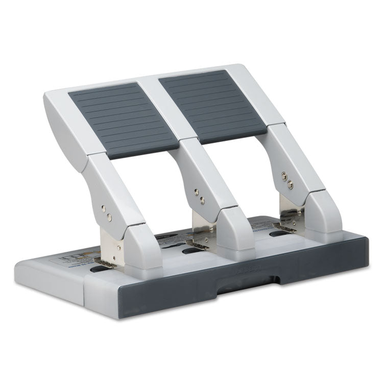 Swingline - 75-Sheet Heavy-Duty High-Capacity Three-Hole Adjustable Punch, 9/32" Holes, Putty/Gray