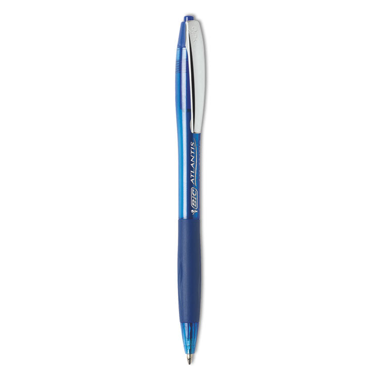 BIC - GLIDE Ballpoint Pen, Retractable, Medium 1 mm, Blue Ink, Blue Barrel, Dozen