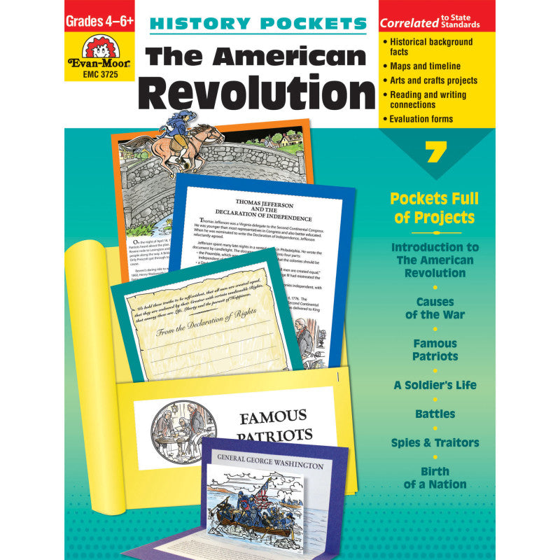 EVAN-MOOR - History Pockets: The American Revolution Book, Grades 4-6+