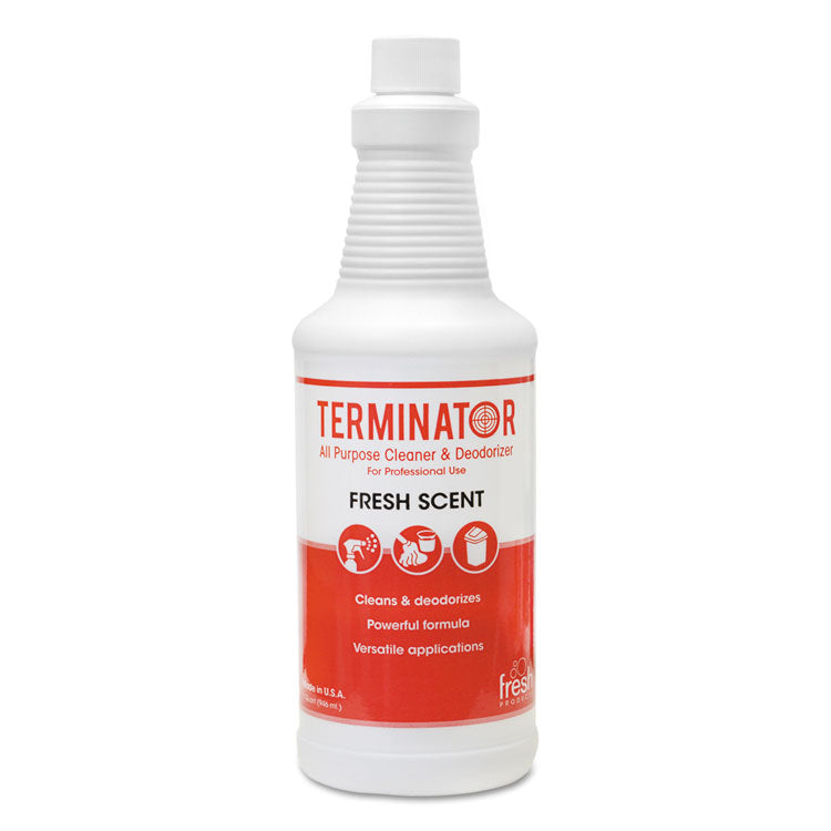 Fresh Products - Terminator All-Purpose Cleaner/Deodorizer with (2) Trigger Sprayers, 32 oz Bottles, 12/Carton