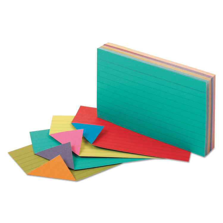 Oxford - Extreme Index Cards, Ruled, 3 x 5, Assorted, 100/Pack