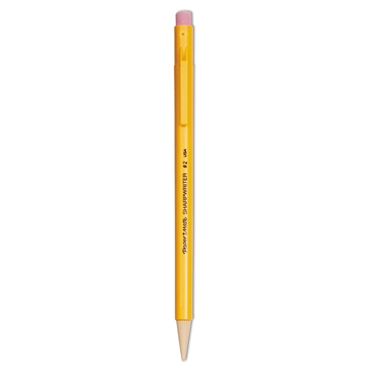 Paper Mate - Sharpwriter Mechanical Pencil, 0.7 mm, HB (#2.5), Black Lead, Classic Yellow Barrel, Dozen