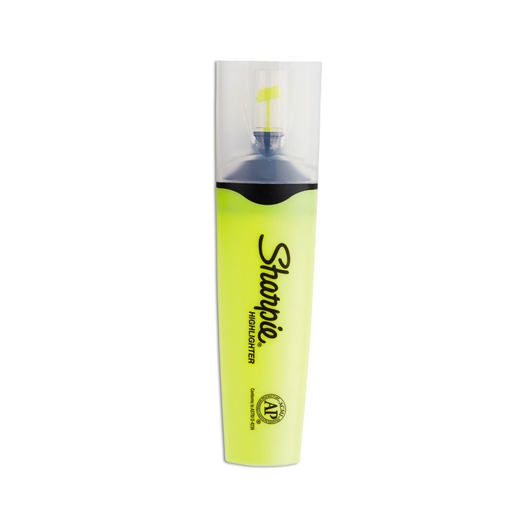 Sharpie - Clearview Tank-Style Highlighter, Fluorescent Yellow Ink, Chisel Tip, Yellow/Black/Clear Barrel, Dozen