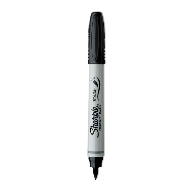 Sharpie - Brush Tip Permanent Marker, Medium Brush Tip, Black, Dozen