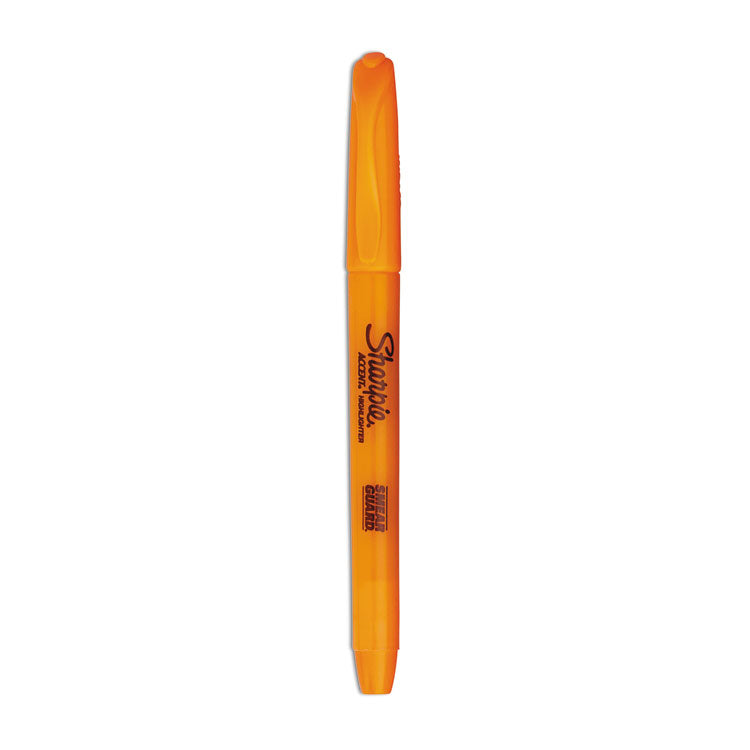 Sharpie - Pocket Style Highlighters, Fluorescent Orange Ink, Chisel Tip, Orange Barrel, Dozen