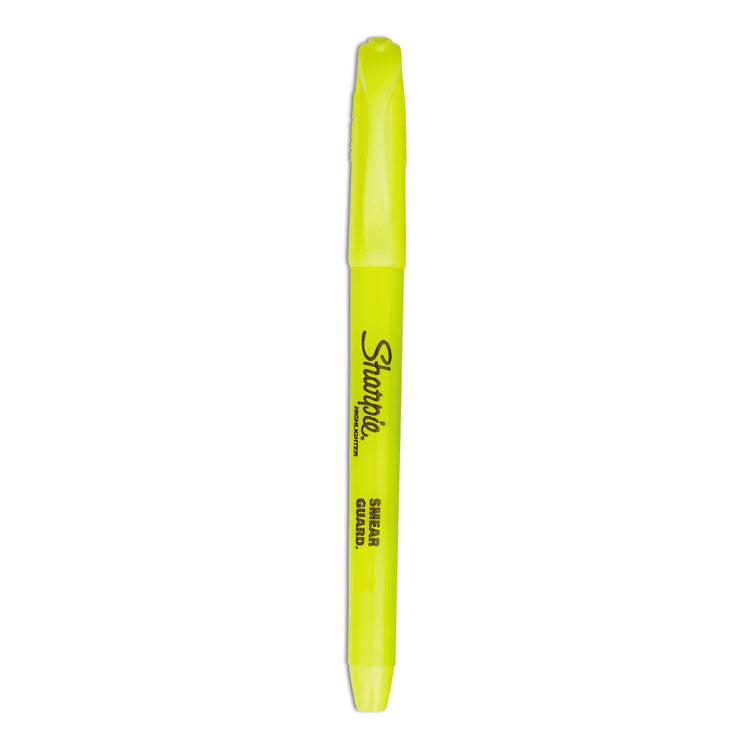 Sharpie - Pocket Style Highlighters, Fluorescent Yellow Ink, Chisel Tip, Yellow Barrel, Dozen