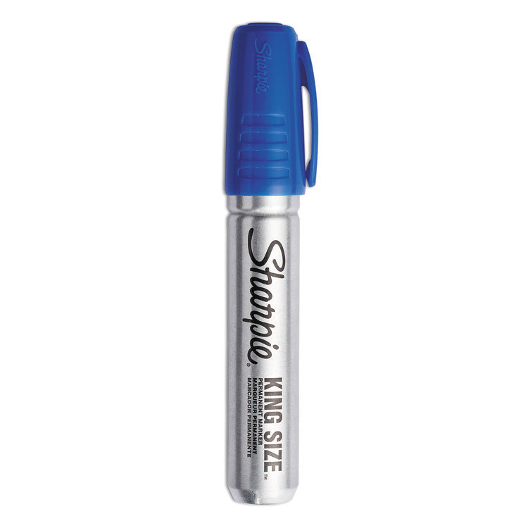 Sharpie - King Size Permanent Marker, Broad Chisel Tip, Blue, Dozen