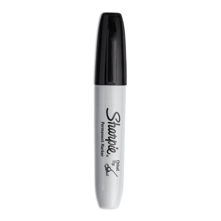 Sharpie - Chisel Tip Permanent Marker, Medium Chisel Tip, Black, Dozen