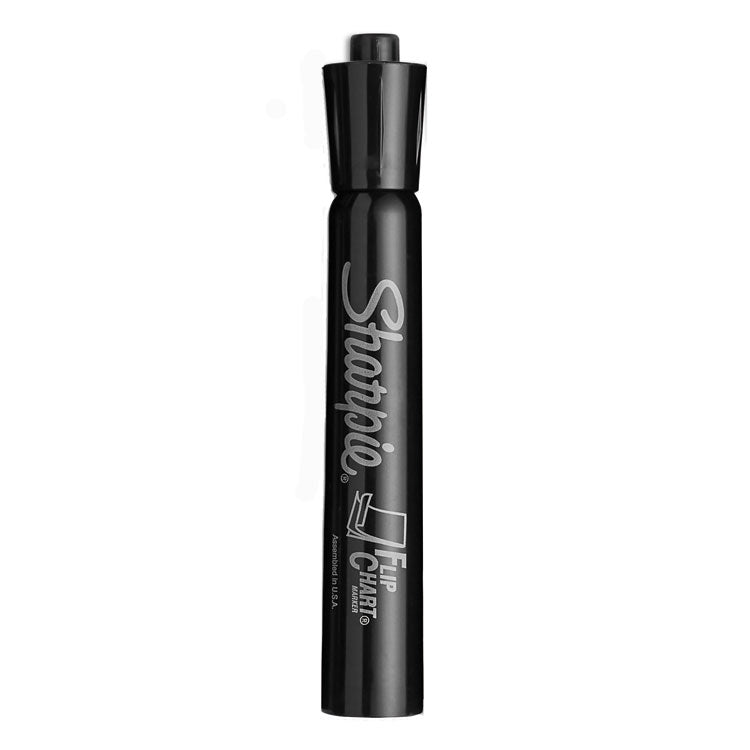 Sharpie - Flip Chart Marker, Broad Bullet Tip, Black, 8/Pack