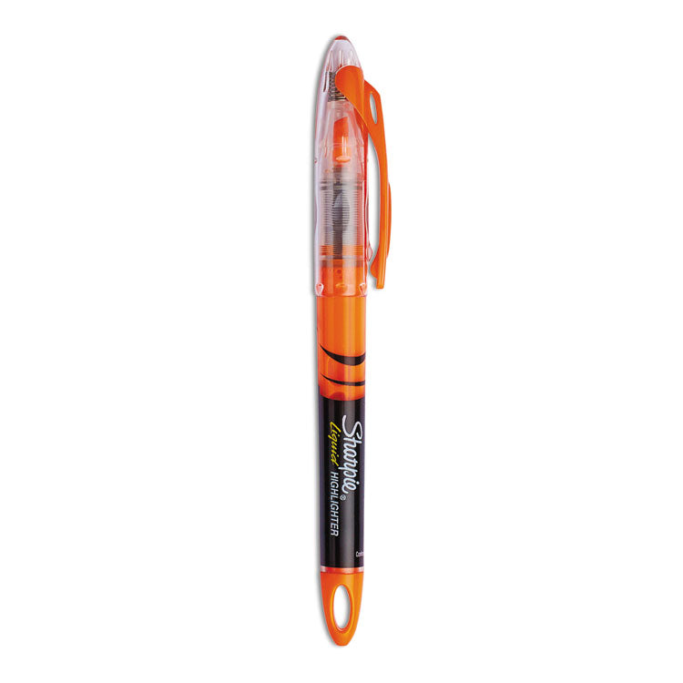 Sharpie - Liquid Pen Style Highlighters, Fluorescent Orange Ink, Chisel Tip, Orange/Black/Clear Barrel, Dozen