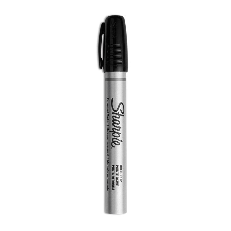 Sharpie - Durable Metal Barrel Permanent Marker, Medium Bullet Tip, Black