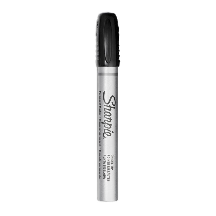 Sharpie - Durable Metal Barrel Permanent Marker, Broad Chisel Tip, Black