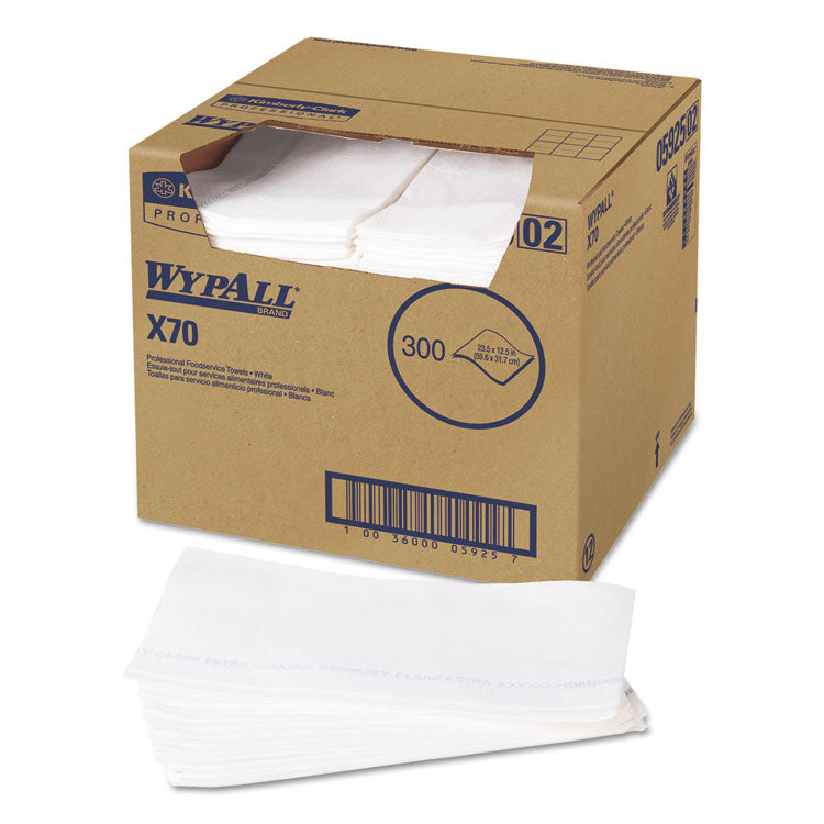 WypAll - X70 Wipers, Kimfresh Antimicrobial, 12.5 x 23.5, White, 300/Carton