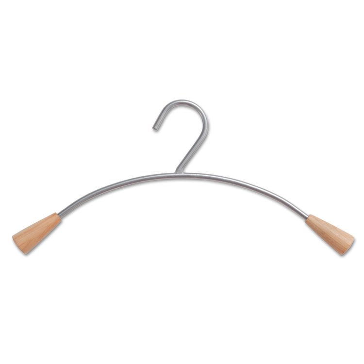 Alba - Metal and Wood Coat Hangers, 6/Set, Gray/Mahogany