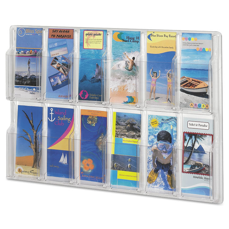 Safco - Reveal Clear Literature Displays, 12 Compartments, 30w x 2d x 20.25h, Clear