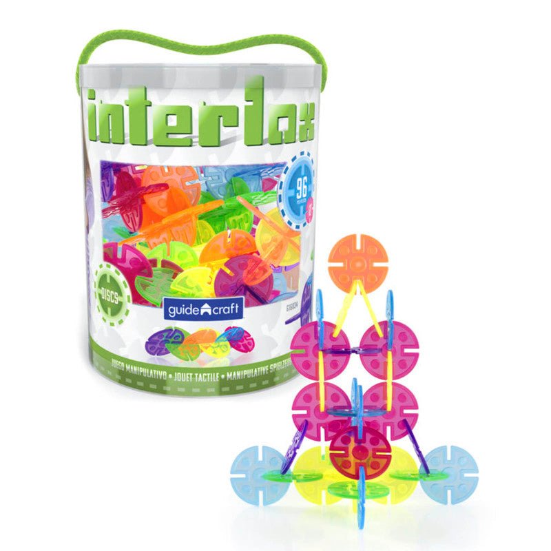 GUIDECRAFT - Interlox™ Discs Building Set, 96 Pieces