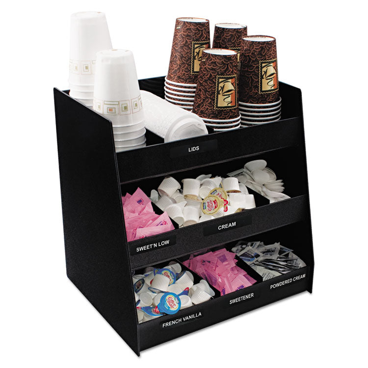Vertiflex Commercial Grade - Vertical Condiment Organizer, 9 Compartments, 14.5 x 11.75 x 15, Black