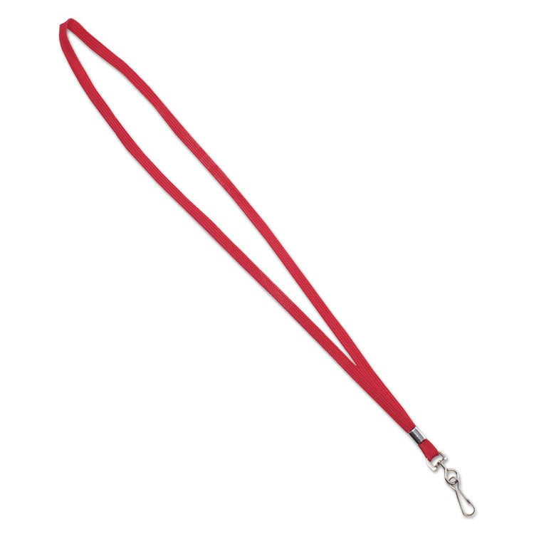 Advantus - Deluxe Lanyards, Metal J-Hook Fastener, 36" Long, Red, 24/Box