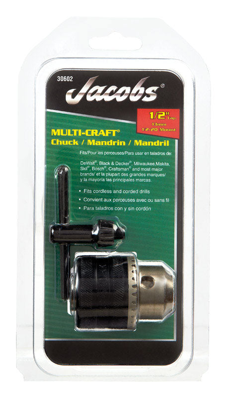 JACOBS - Jacobs 1/2 in. Drill Chuck 1/2 in. 3-Flat Shank 1 pc