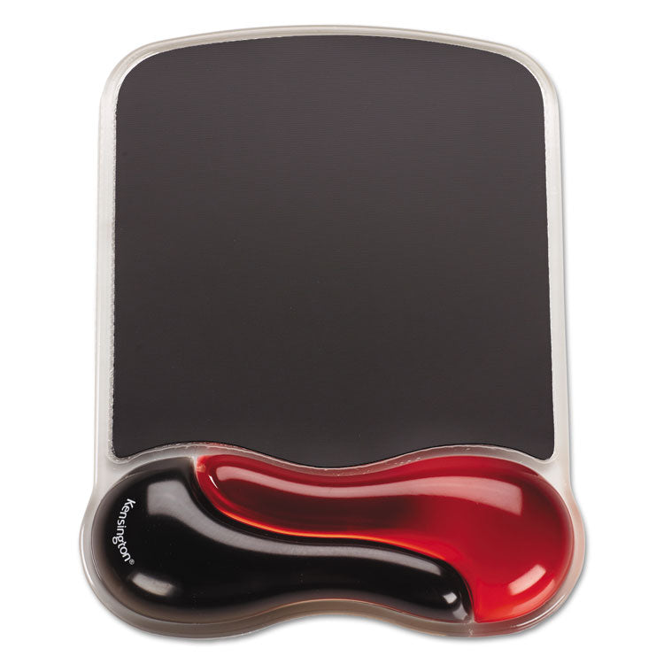 Kensington - Duo Gel Wave Mouse Pad with Wrist Rest, 9.37 x 13, Red