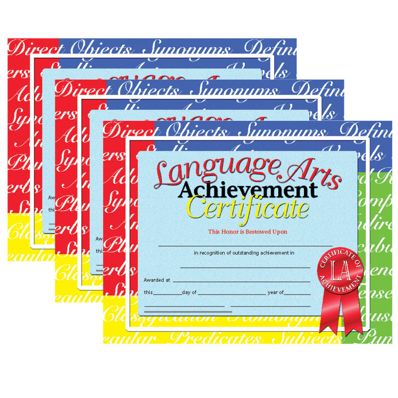 HAYES PUBLISHING - Language Arts Achievement Certificate, 30 Per Pack, 3 Packs (H-VA685-3)