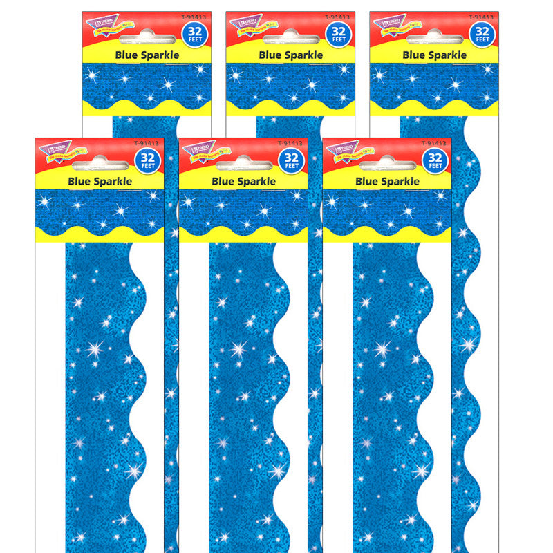 TREND - Blue Sparkle Terrific Trimmers®, 32.5' Per Pack, 6 Packs