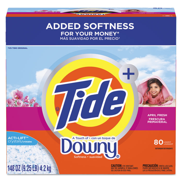 Tide - Touch of Downy Laundry Detergent, Powder, April Fresh, 148 oz Box, 2/Carton