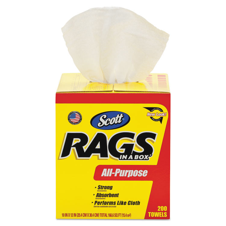 Scott - Rags in a Box, POP-UP Box, 10 x 12, White, 200/Box