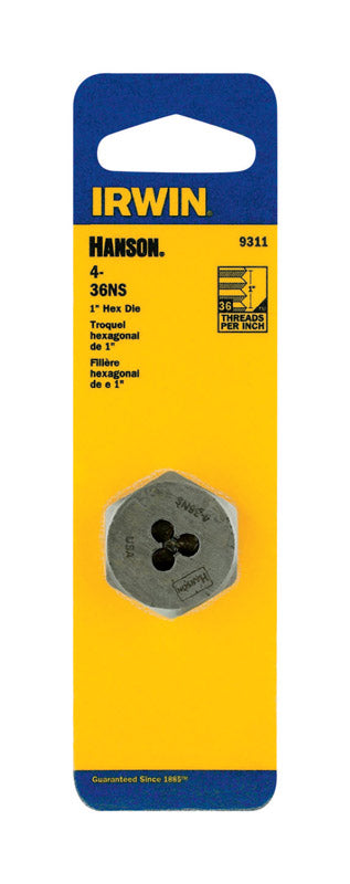 IRWIN - Irwin Hanson High Carbon Steel SAE Hexagon Die 4-36NS 1 pc