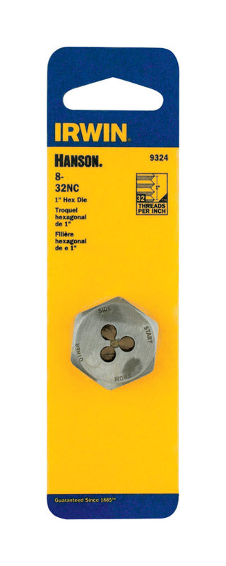 IRWIN - Irwin Hanson High Carbon Steel SAE Hexagon Die 8-32 1 pc [9324]