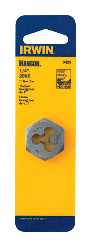 IRWIN - Irwin Hanson High Carbon Steel SAE Hexagon Die 1/4 in. 1 pc [9420ZR]