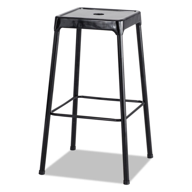 Safco - Bar-Height Steel Stool, Backless, Supports Up to 250 lb, 29" Seat Height, Black