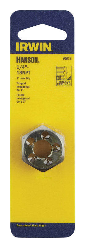 IRWIN - Irwin Hanson High Carbon Steel SAE Hexagon Die 1/4 in. 1 pc [9503ZR]