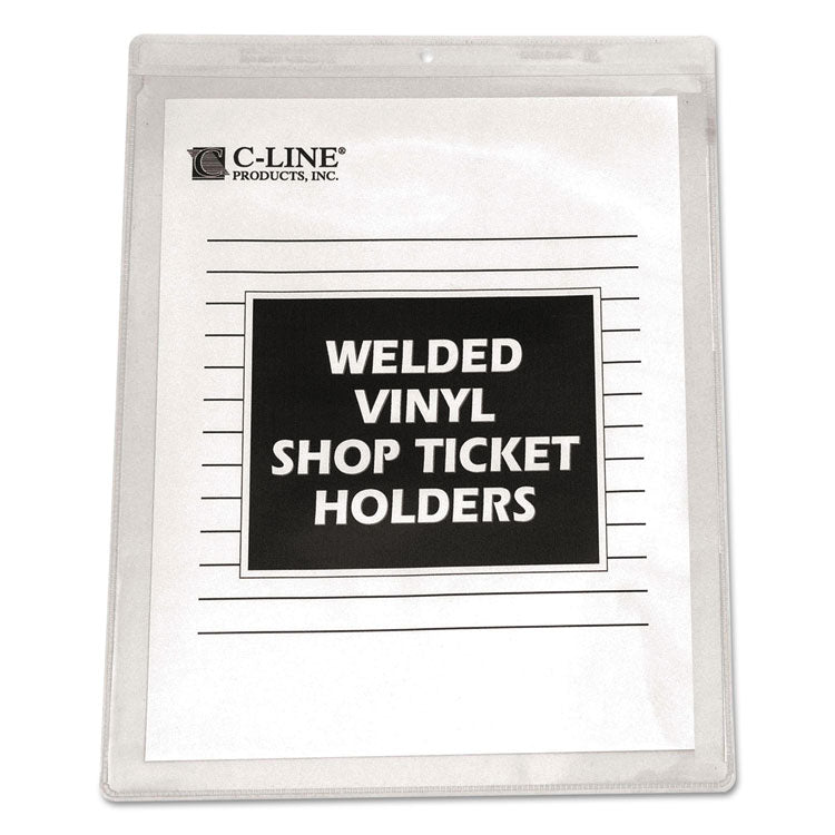 C-Line - Clear Vinyl Shop Ticket Holders, Both Sides Clear, 15 Sheets, 8.5 x 11, 50/Box