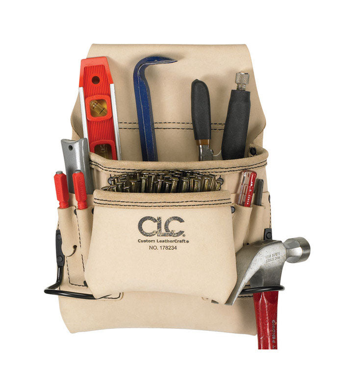 CLC - CLC 4.25 in. W X 13.5 in. H Leather Tool Bag 8 pocket Tan 1 pc