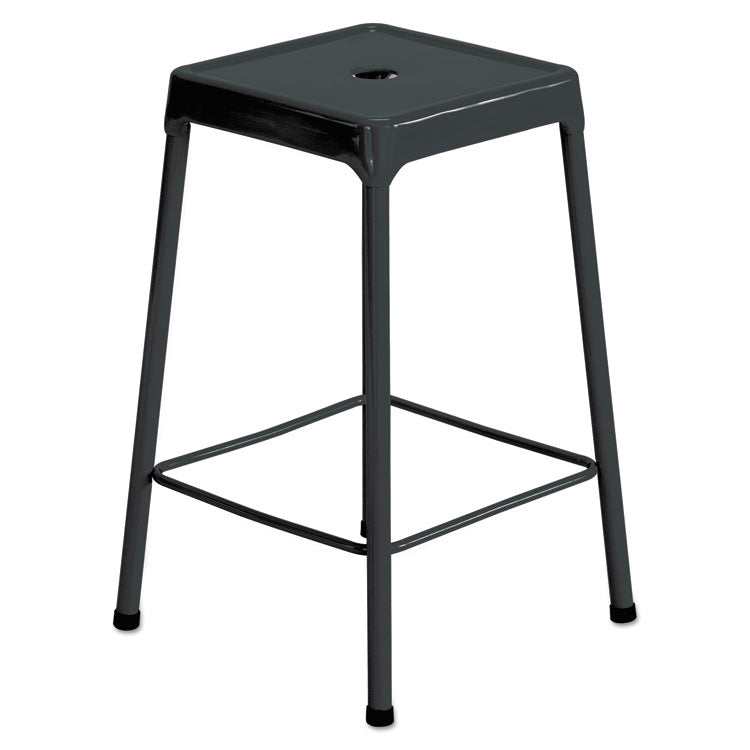 Safco - Counter-Height Steel Stool, Backless, Supports Up to 250 lb, 25" Seat Height, Black