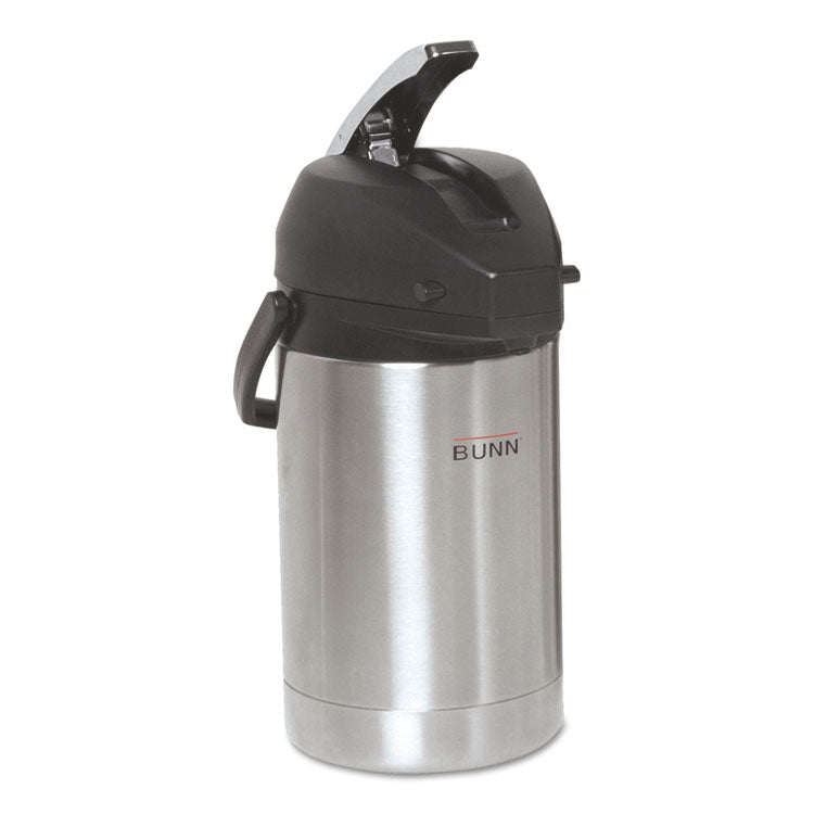 BUNN - 2.5 Liter Lever Action Airpot, Stainless Steel/Black