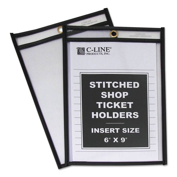 C-Line - Shop Ticket Holders, Stitched, Both Sides Clear, 50 Sheets, 6 x 9, 25/Box