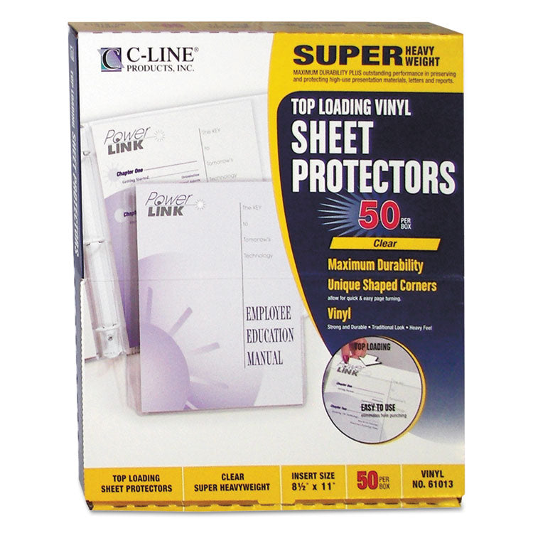 C-Line - Super Heavyweight Vinyl Sheet Protectors, Clear, 2 Sheets, 11 x 8.5, 50/Box