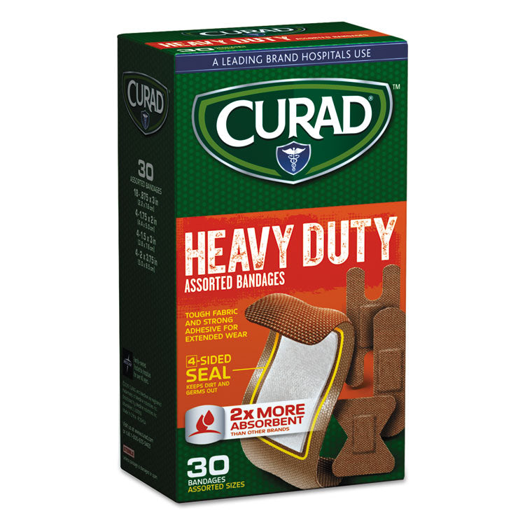Curad - Heavy Duty Bandages, Assorted Sizes, 30/Box