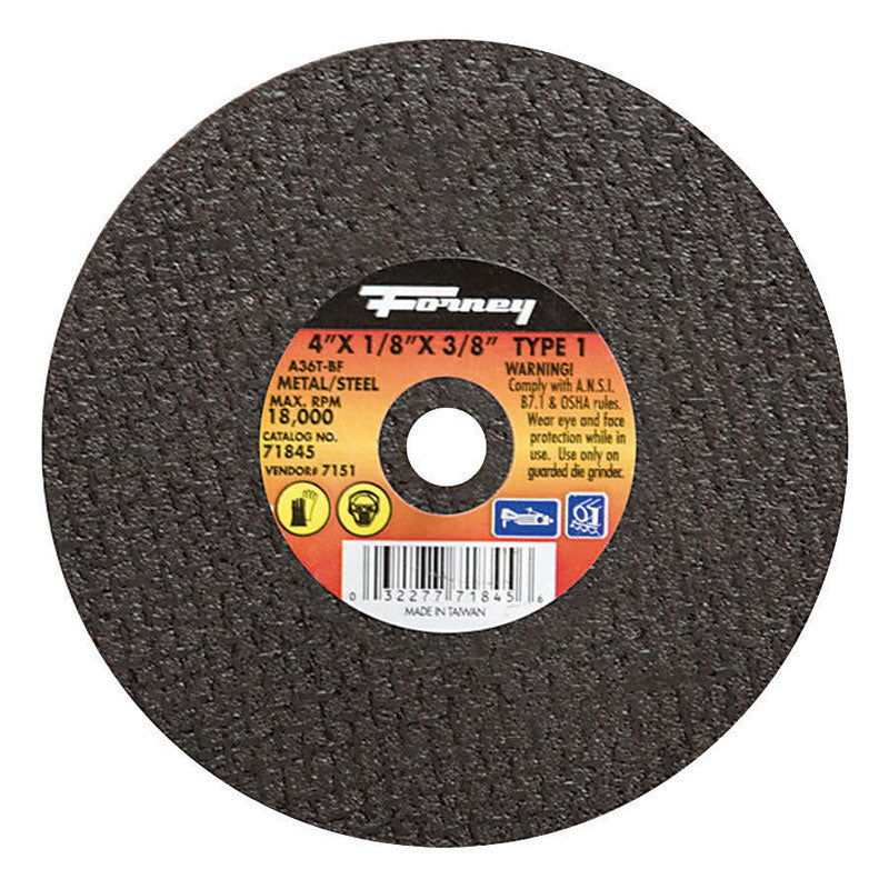 FORNEY - Forney 4 in. D X 3/8 in. Aluminum Oxide Metal Cut-Off Wheel 1 pc [71845]