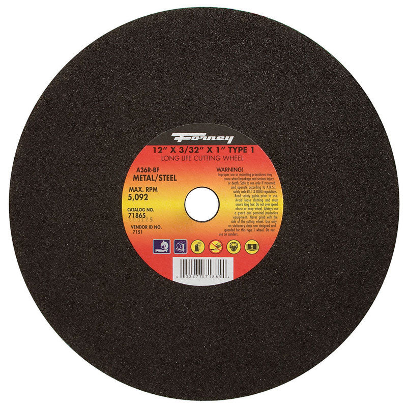FORNEY - Forney 12 in. D X 1 in. Aluminum Oxide Metal Cutting Wheel 1 pc