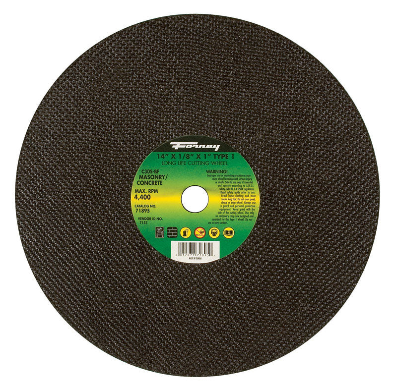 FORNEY - Forney 14 in. D X 1 in. Silicon Carbide Masonry/Asphalt Cutting Wheel 1 pc