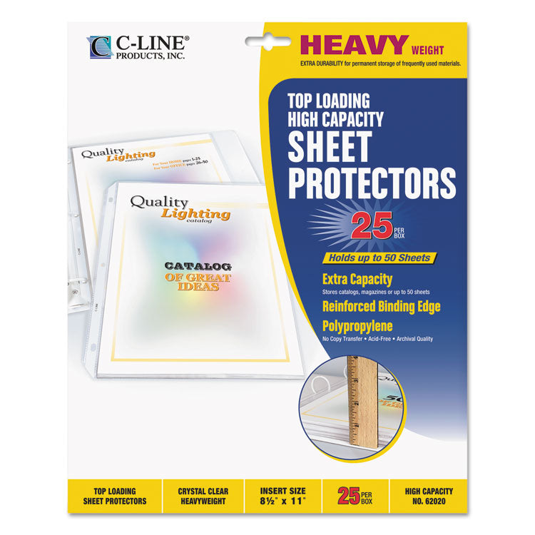 C-Line - High Capacity Polypropylene Sheet Protectors, Clear, 50", 11 x 8.5, 25/BX