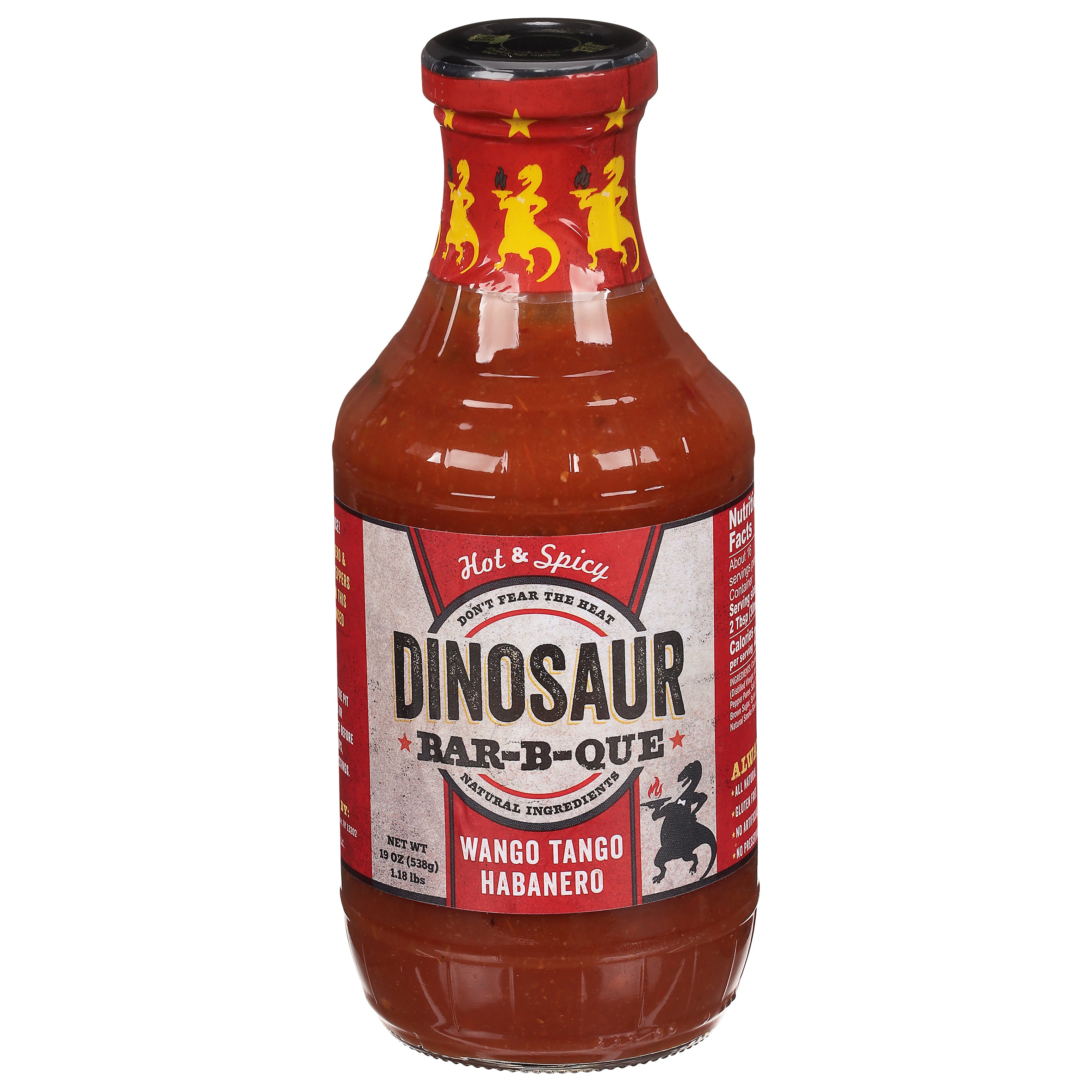 Dinosaur Bar-B-Que Hot & Spicy Wango Tango Habanero Sauce 19 oz - Case of 6
