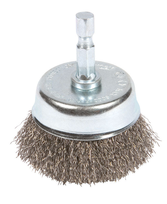 FORNEY - Forney 3 in. D X 1/4 in. Coarse Steel Crimped Wire Cup Brush 6000 rpm 1 pc