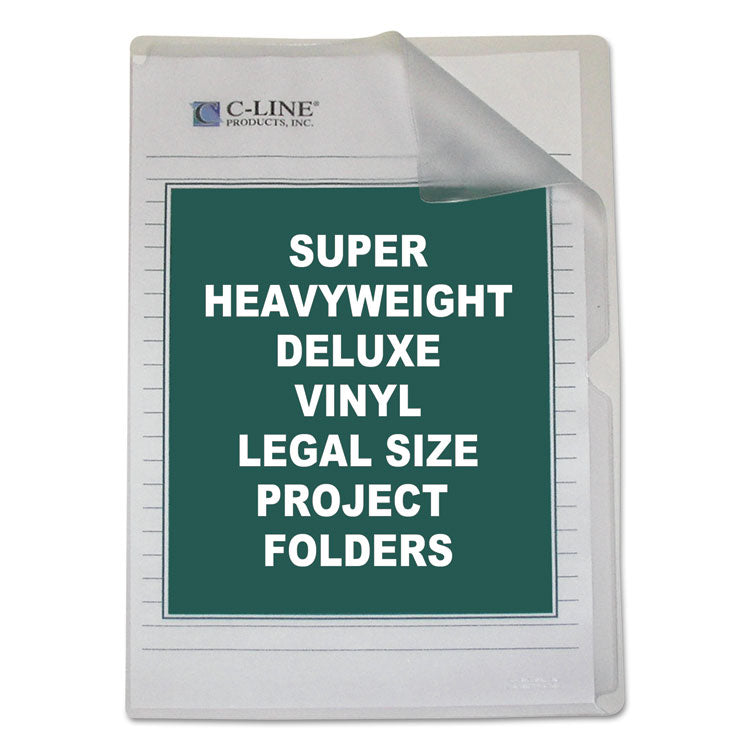 C-Line - Deluxe Vinyl Project Folders, Legal Size, Clear, 50/Box