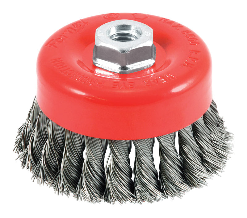 FORNEY - Forney 4 in. D X 5/8 in. Knotted Steel Cup Brush 8500 rpm 1 pc [72753]